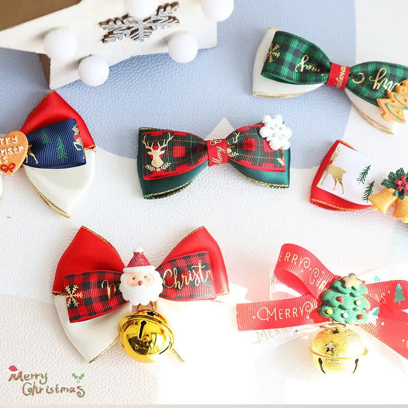 Christmas Pet Collar Bow Tie